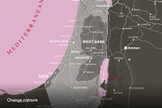 Israel Palestine vector map, a Work Illustration by Fucina™ (Thumbnail 3 of 7)