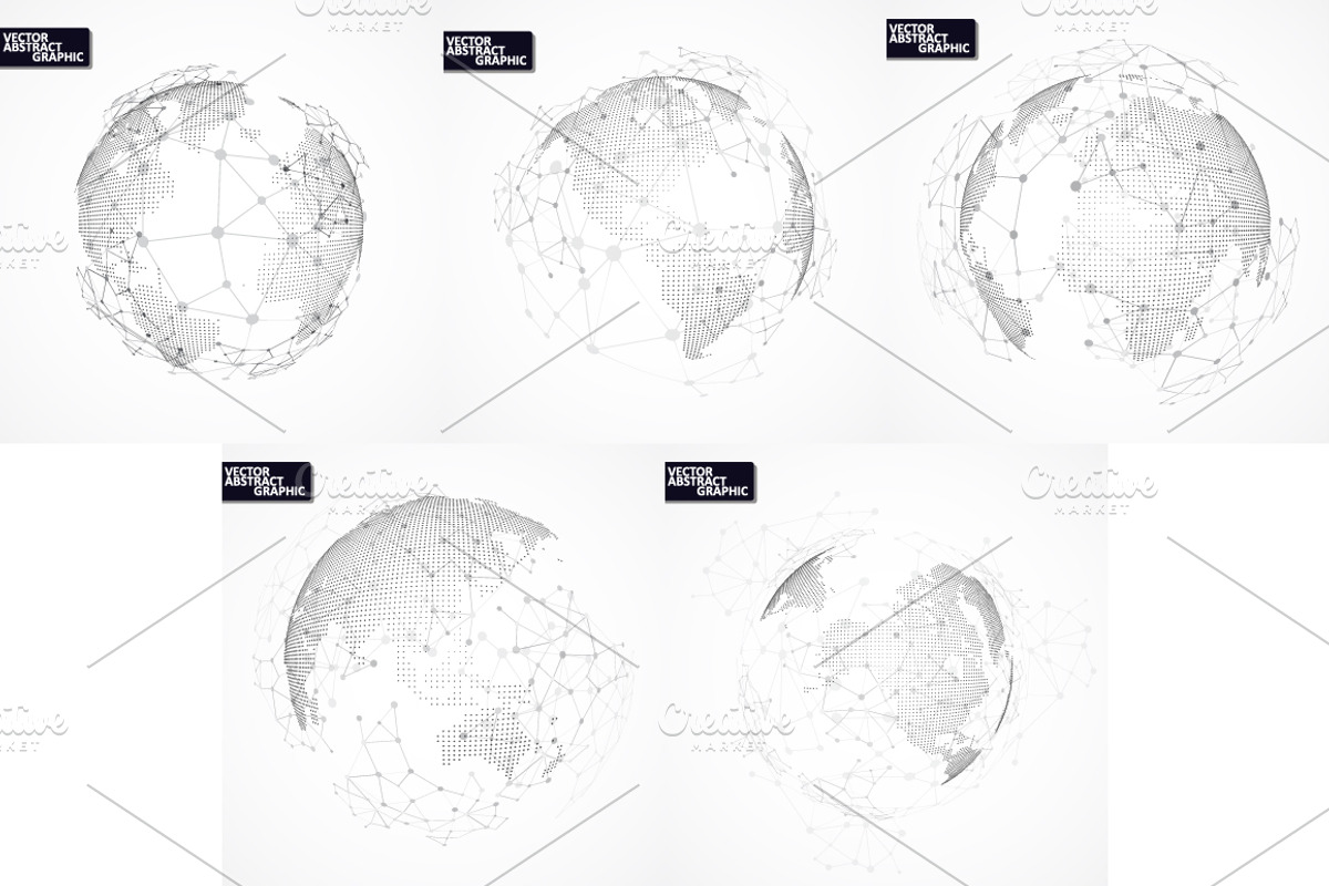 Set of technology image of globe., a Technology Illustration by majcot (Photo 1 of 6)