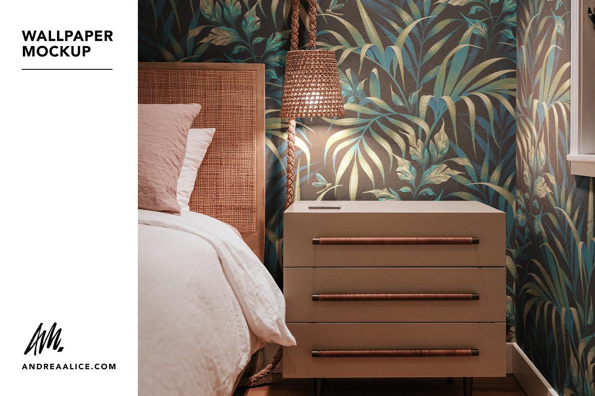 Wallpaper Mockup - Rustic Bedside, a Household Mockup by Andrea Muller (Photo 5 of 6)