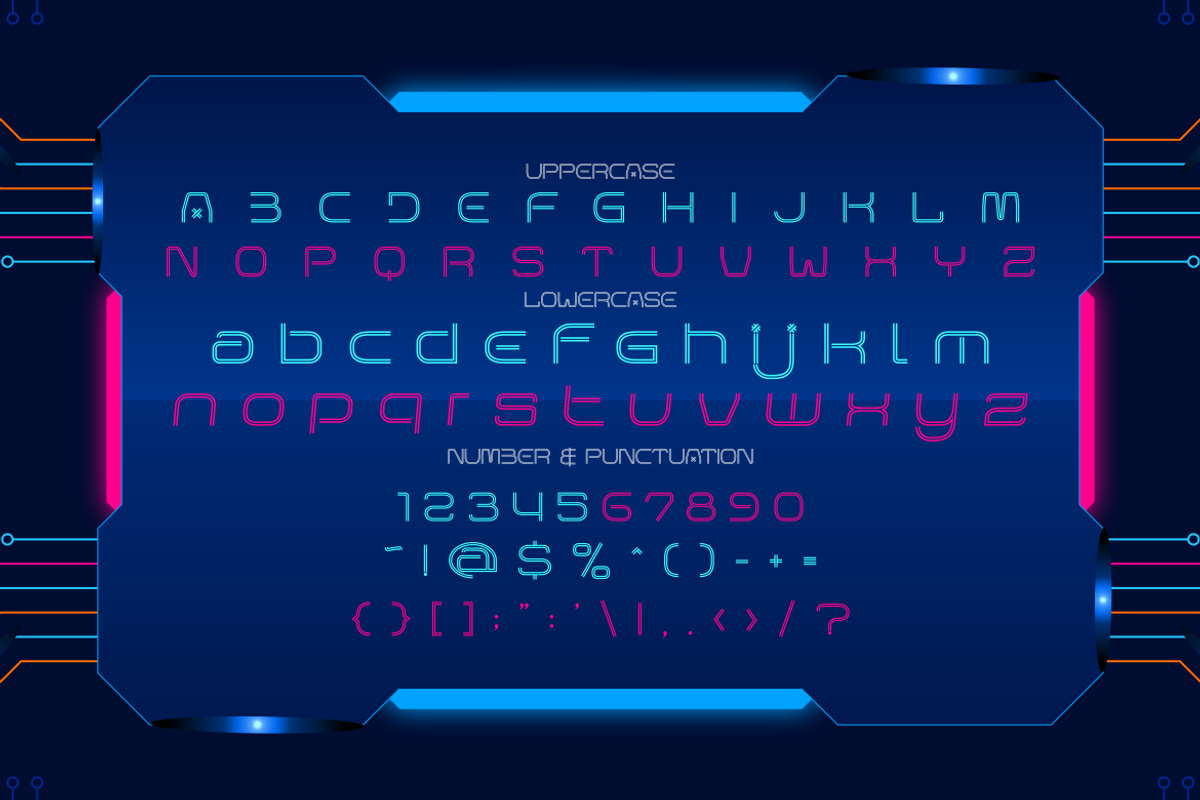 Matrix Pulse Futuristic Font, a Font by PutraCetol Studio (Photo 5 of 5)