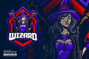 Wizard Mascot Esport Logo, a Branding & Logo Template by prps.std