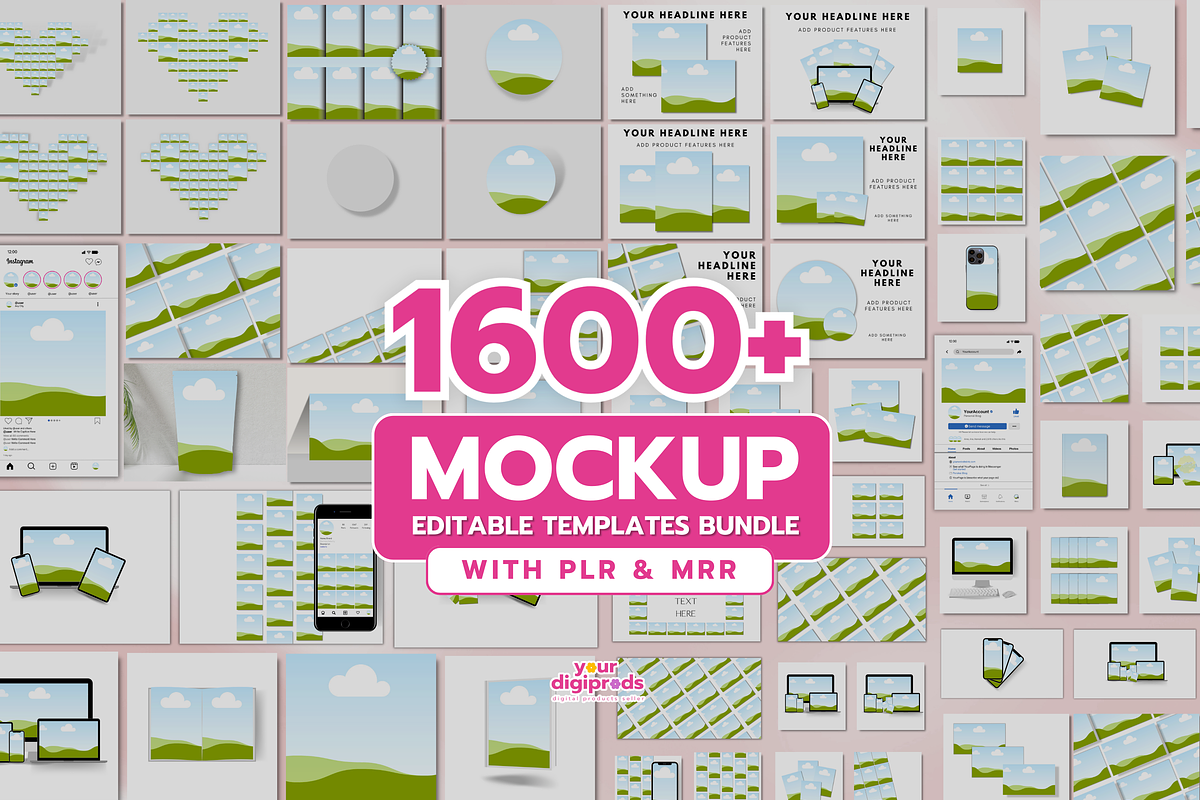 PLR MRR Canva Mockup Templates, an Advertising Mockup by Your DigiProds (Photo 1 of 6)