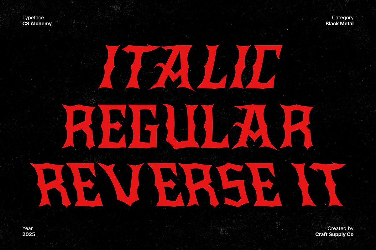 CS Alchemy – Black Metal Font, a Blackletter Font by Craft Supply Co. (Photo 8 of 8)