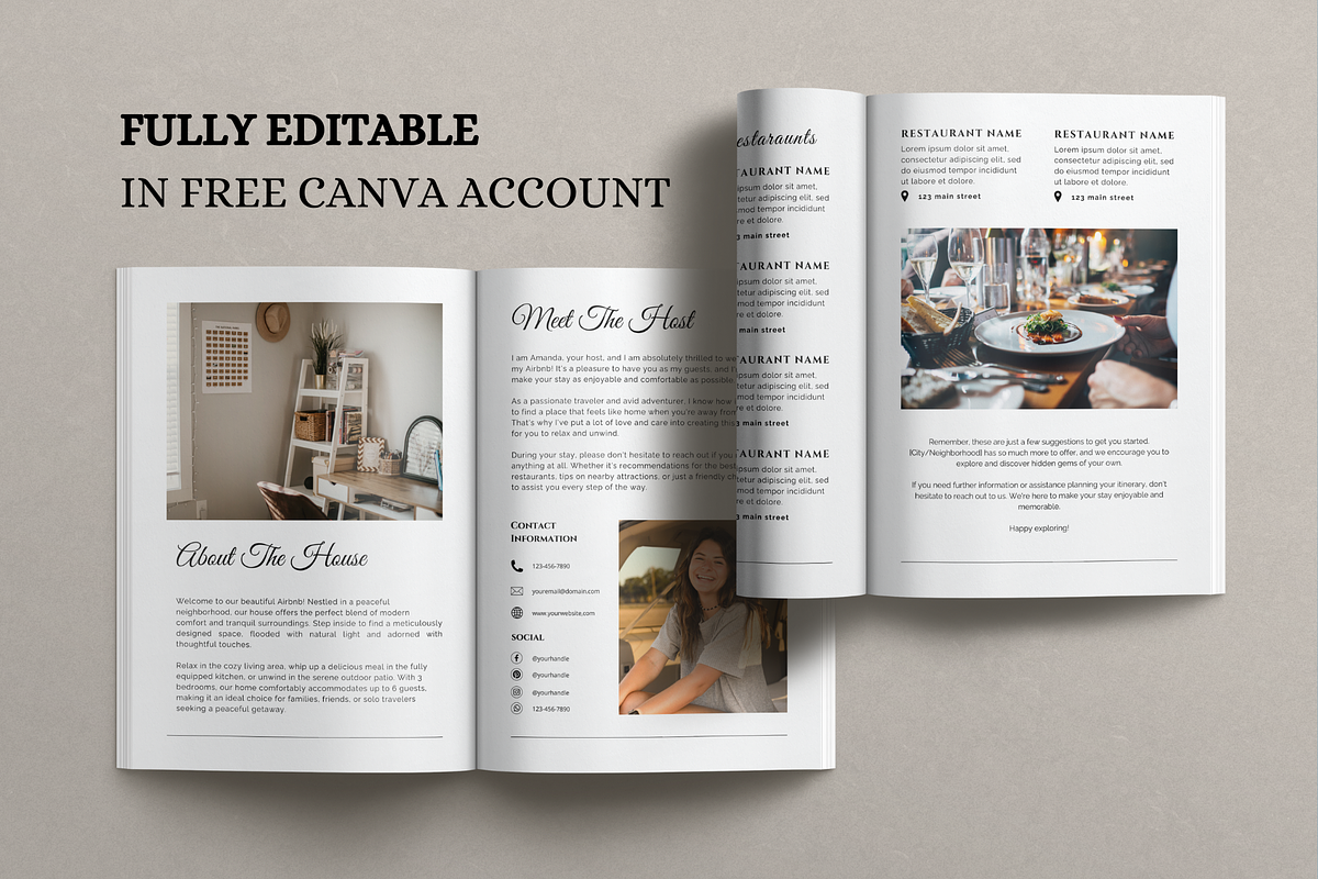 Airbnb Welcome Book Template, a Design Template by LWPRESETS (Photo 3 of 9)