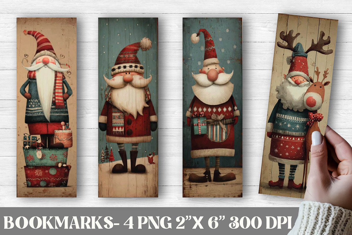 Nordic Santa Claus Bookmarks, an Illustration by DreamPrint404