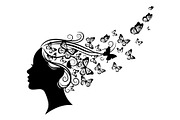 Woman Butterfly Hair Silhouette, an Object 3D Model by yasushie (Thumbnail 23 of 31)