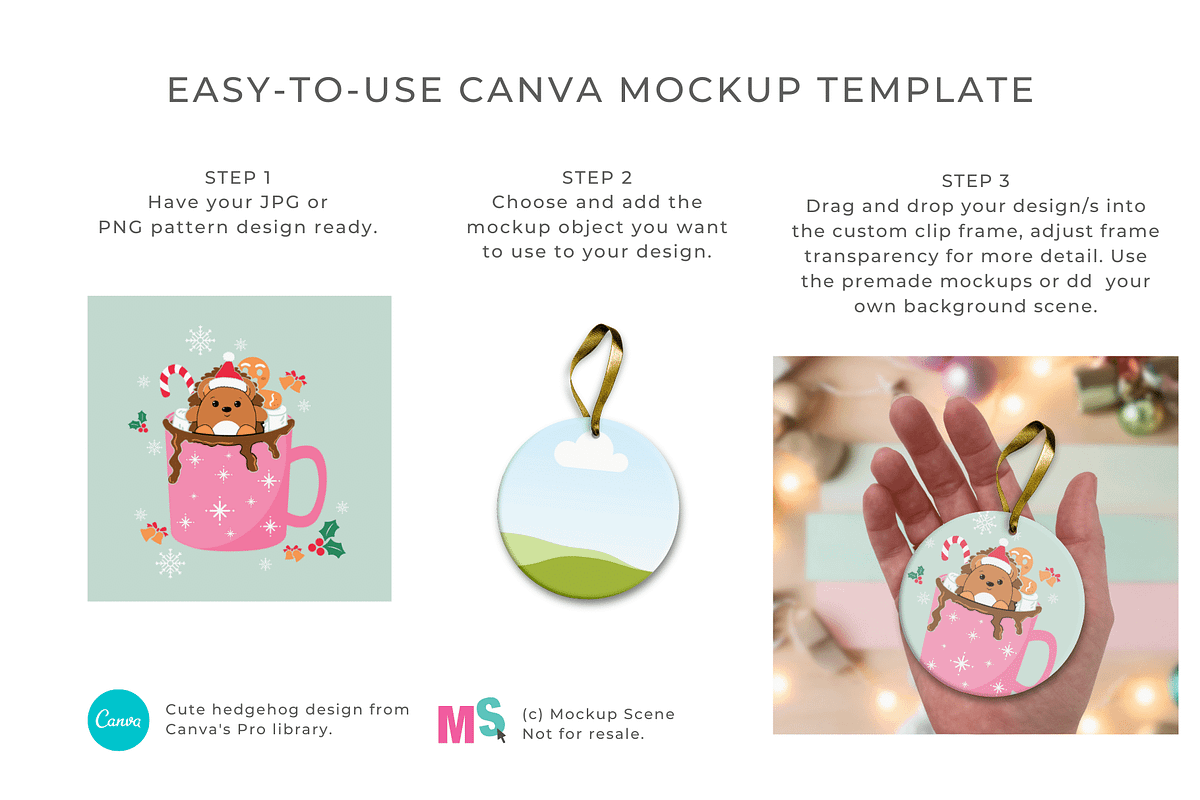 Round Ceramic Ornament Canva Mockup, a Mockup by Mockup Scene (Photo 3 of 15)