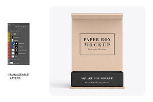 Kraft Paper Open Box Mockup