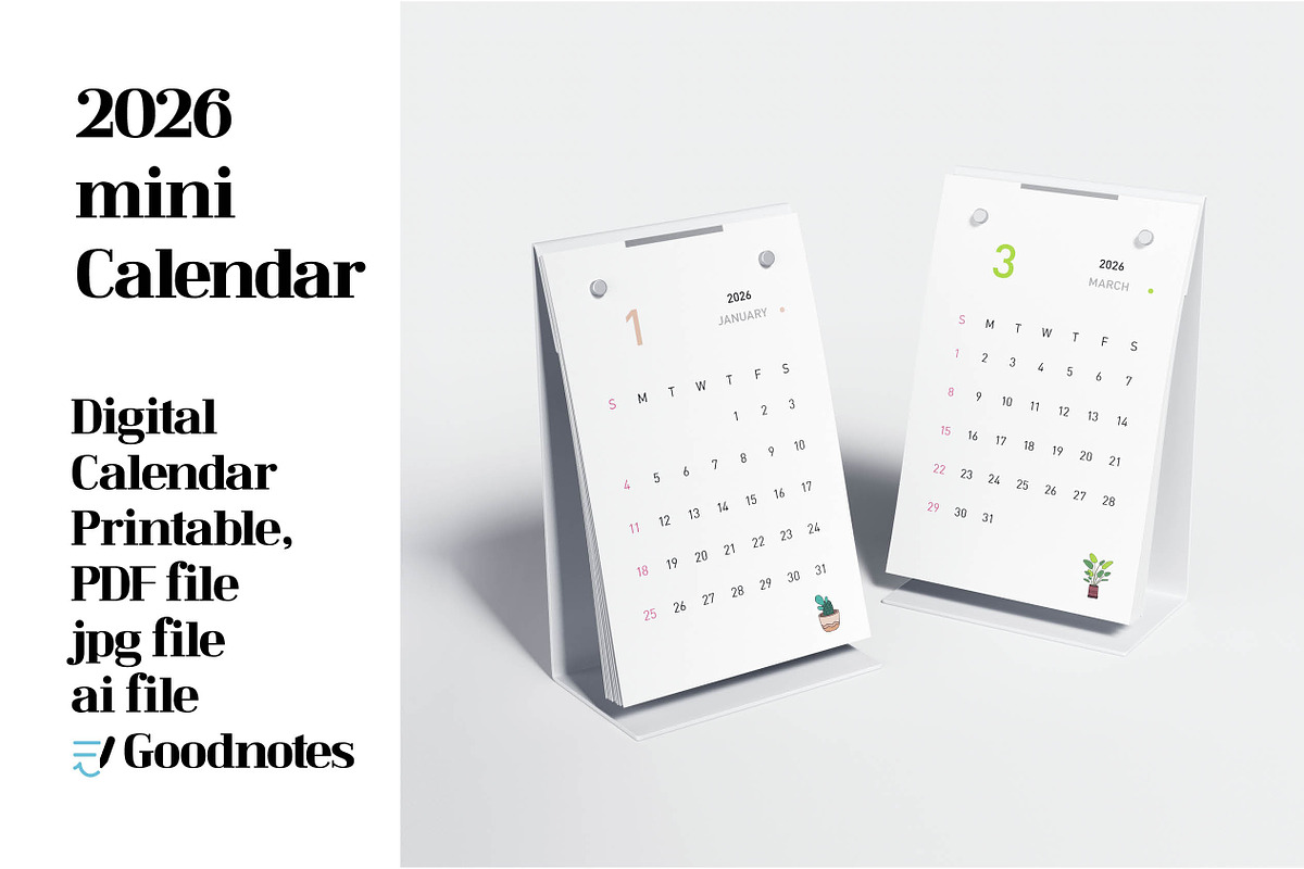2026 mini calendar, a Templates & Theme by dott (Photo 1 of 4)