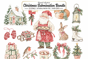 Hand Drawn Christmas PNG Cliparts