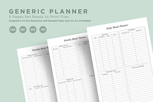 Meal Planning Pages Set V-10