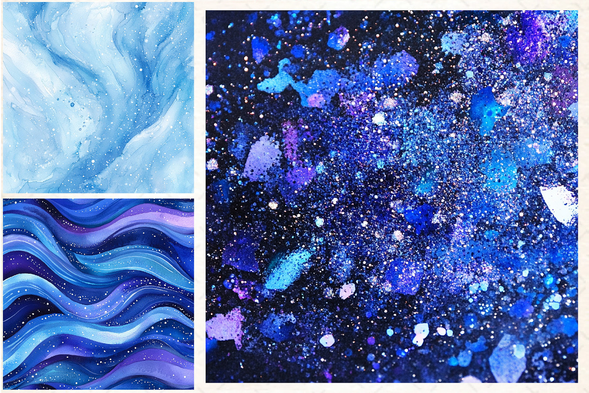 Blue Holographic Glitter Digital Pap, a Pattern Graphic by DreamCafeArt (Photo 5 of 6)