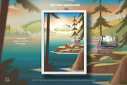 Summer mountain lake landscape, a Wallpaper Graphic by VectorVision (Thumbnail 2 of 11)