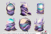 Lavender Beach Views Cliparts, a Seasonal Illustration by EdeniaArtStudio (Thumbnail 5 of 7)