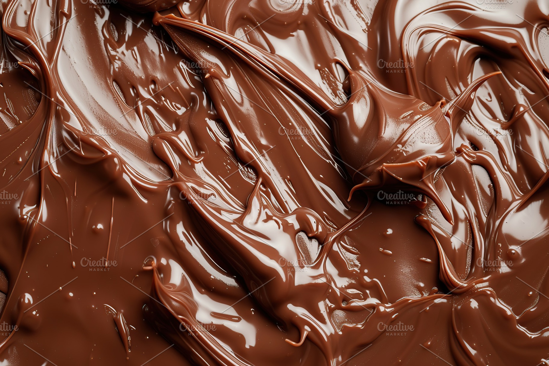 Background of sweet melted chocolate, a Food & Drink Photo by AlyaAnd