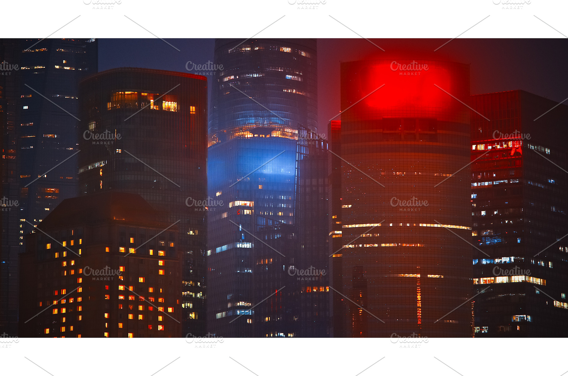 Shanghai's Night Skyline Featuring, an Architecture Photo by Our Amazing World