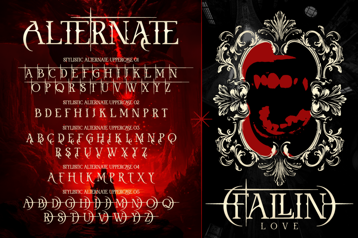Aethrim - Dark Fantasy Serif, a Blackletter Font by Artisan Themes (Photo 6 of 12)