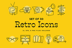 Retro Line Icons
