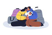 People moving set. Migration concept, a Person Illustration by Good Studio (Thumbnail 6 of 9)