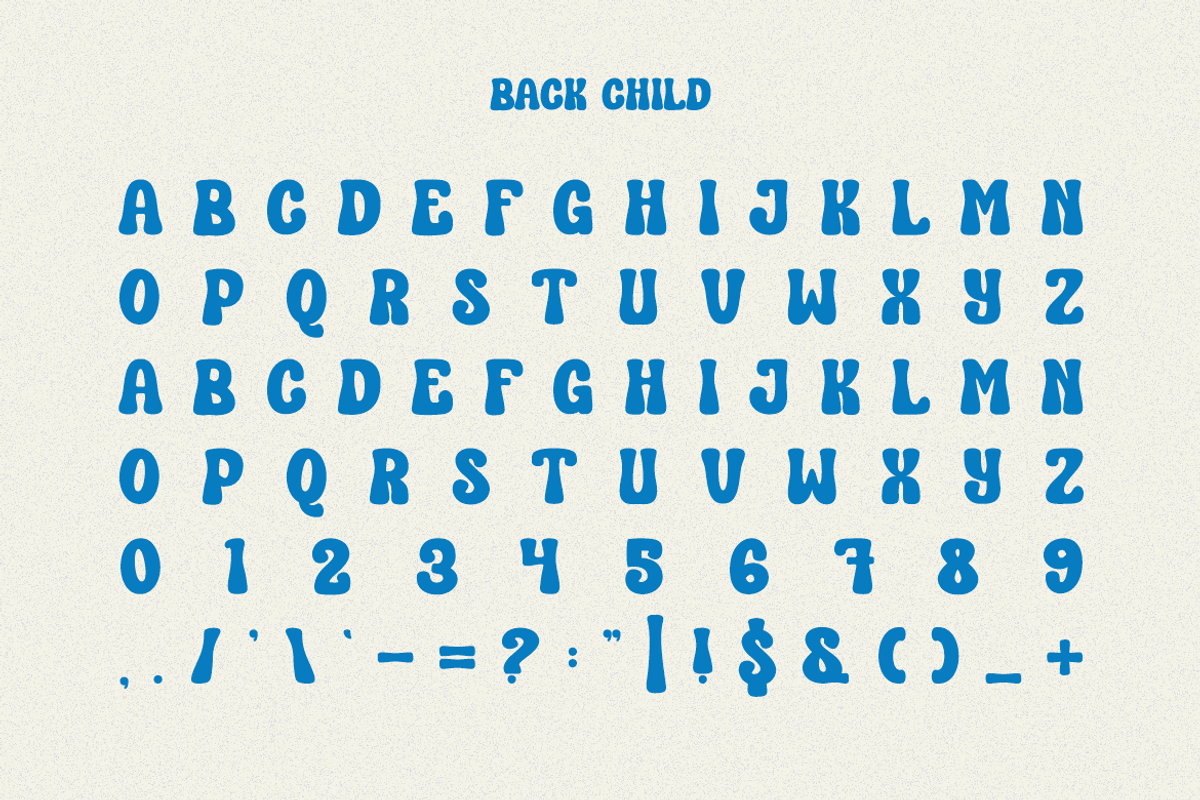 Back Child - Kids Font, a Sans Serif Font by Iqsiart Studio (Photo 2 of 6)