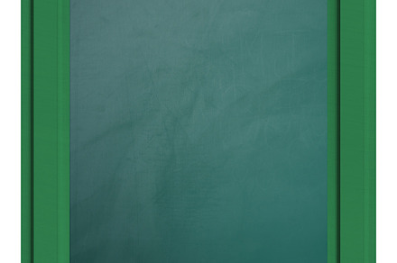 Blank green chalk board in brown frame on isolated background, a Background Photo by ndanko