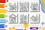 Christmas Eve Traditions Coloring, a Seasonal Illustration by Design Zone (Thumbnail 3 of 5)