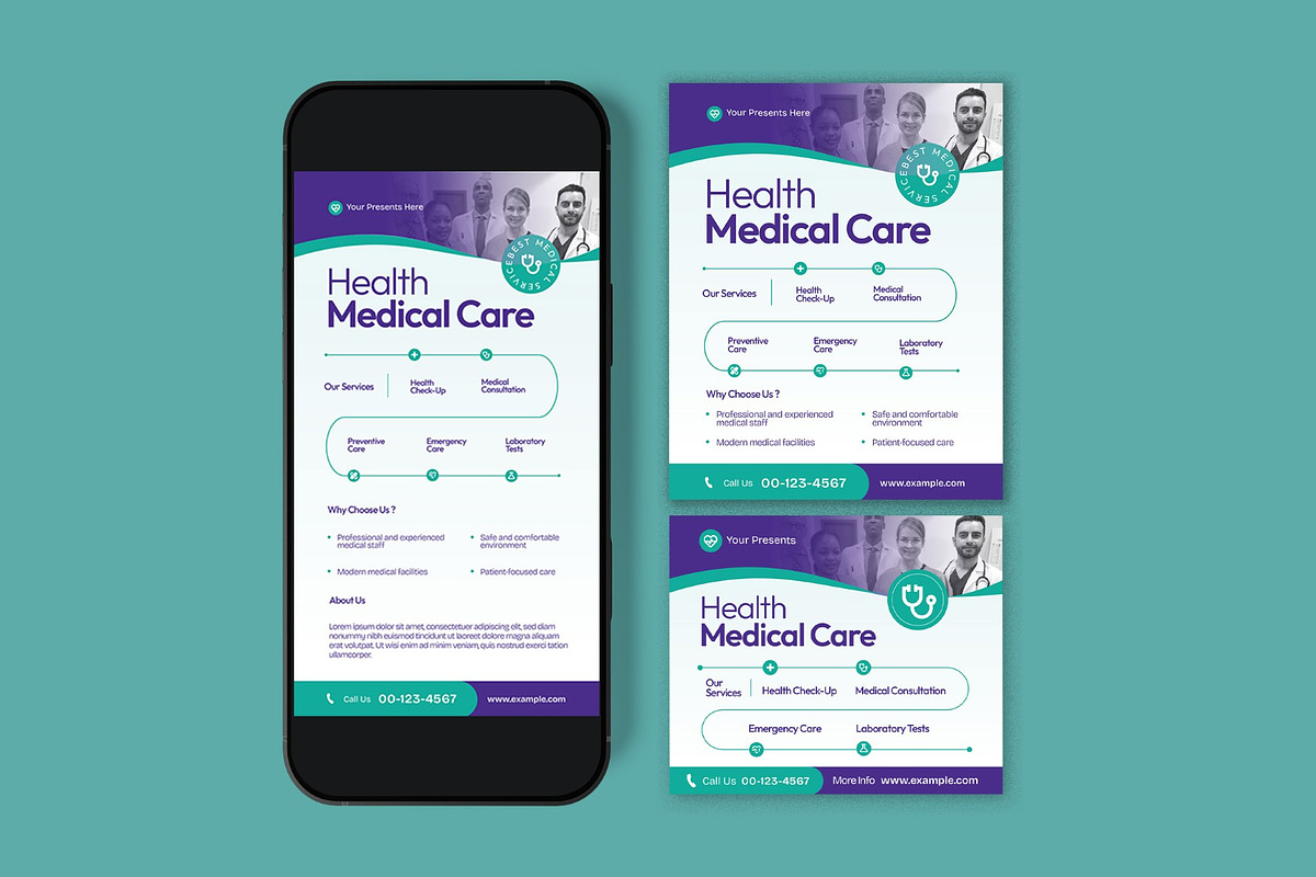 Health Medical Care Flyer, a Flyer Template by graphicook (Photo 3 of 3)