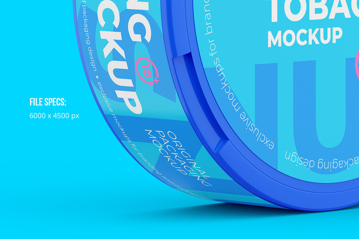 Snus Chewing Tobacco one lock 4 PSD, a Packaging Mockup by easymock 2 (Photo 7 of 15)