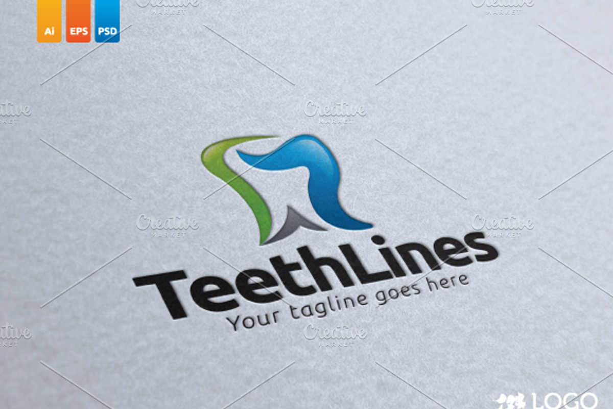 Teeth Lines, a Branding & Logo Template by KitCreativeStudio2 (Photo 1 of 5)
