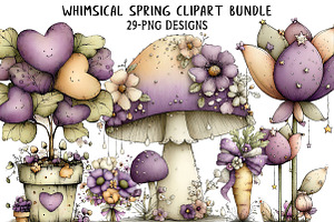 Whimsical Spring Clipart, an Illustration by Daily.Designs