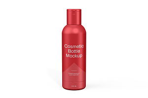 Red Cosmetic Bottle Mockup, a Product Mockup by graphypix