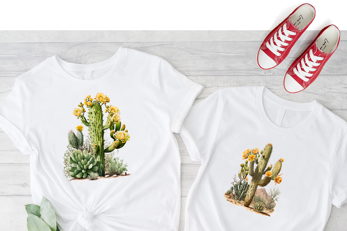 Saguaro Cactus Art, 2 Cactus Bundle, an Illustration by mollyli.ai (Photo 2 of 7)