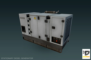 Stationary diesel generator, a Cars & Vehicle 3D Model by 3DCaster
