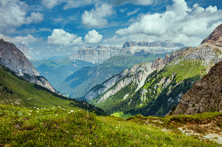 landscape with mountains, clouds and meadow, a Nature Photo by Alliance Images