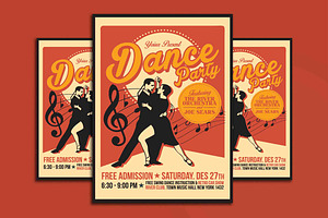 Retro Dance Party, a Flyer Template by Muhamad Iqbal hidayat