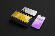 iPhone Screen and Box Mockup, an iPhone Mockup by Artlogs (Thumbnail 1 of 4)