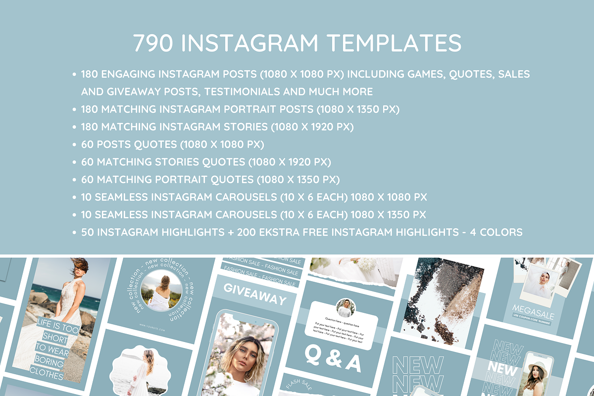 Blue Instagram Mega Bundle preview 3