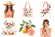 Peach Blush Summer Planner Clipart, a Seasonal Illustration by CitraGraphics (Thumbnail 2 of 7)
