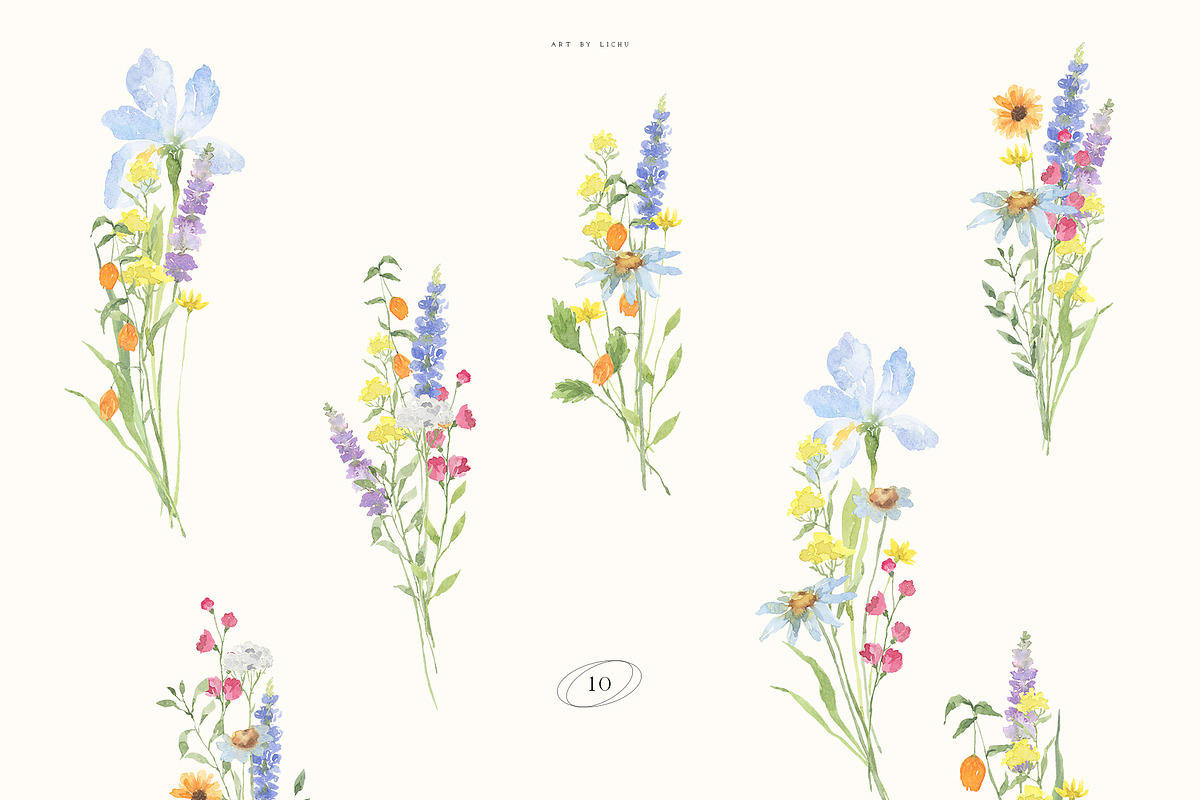 Mountains Meadow watercolor, a Seasonal Illustration by LiChu Art (Photo 7 of 17)
