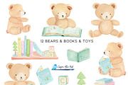 Bears and Books: Nursery Baby Shower, a Decorative Illustration by Graphic Blue Bird (Thumbnail 2 of 5)