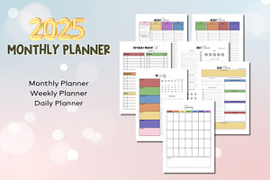 2025 Monthly Planner-CANVA Template