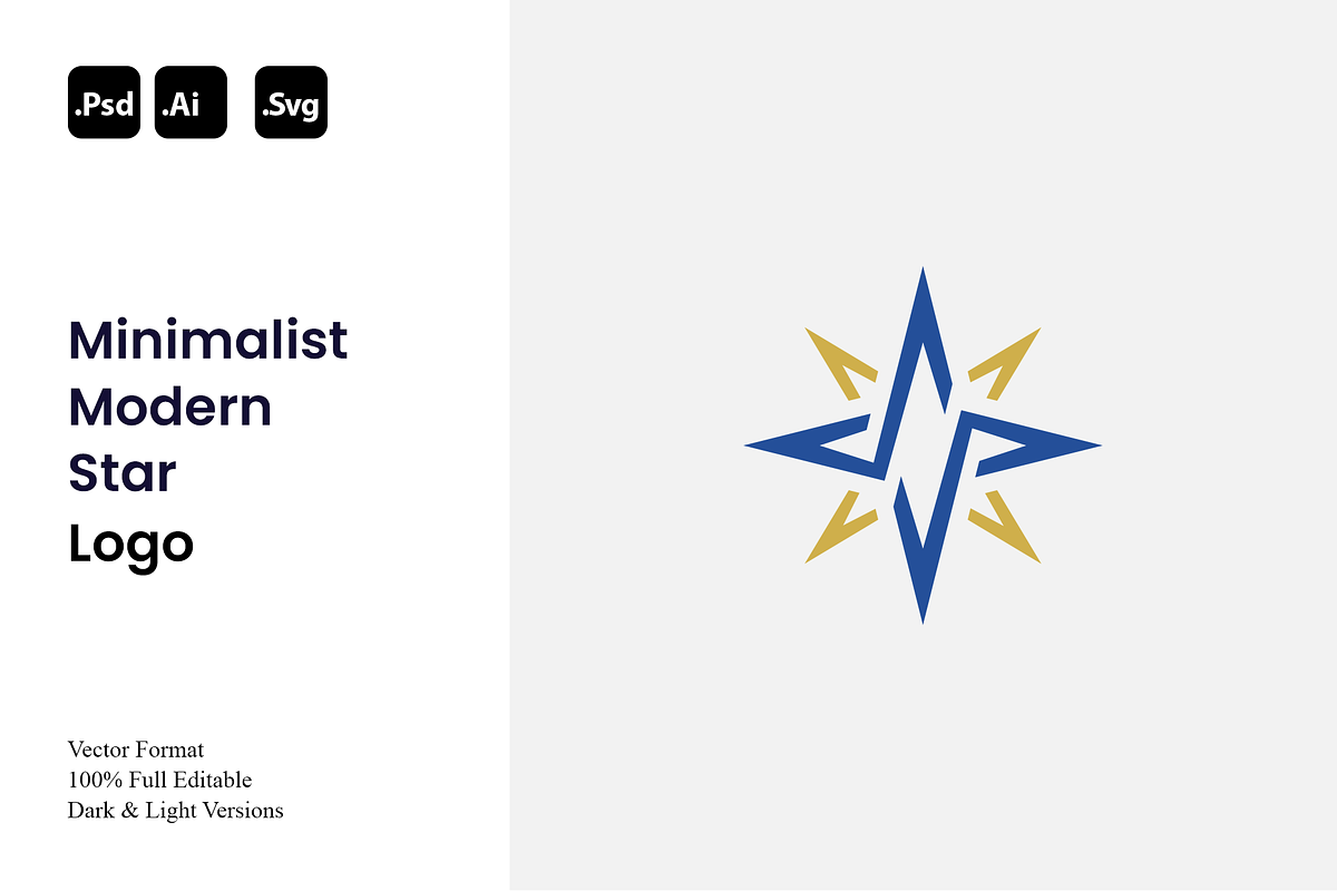 Minimalist Modern Star Logo, a Branding & Logo Template by Luxury Logos (Photo 1 of 4)