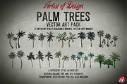 Vector Clip Art Palm Trees, an Illustration by Artistofdesign (Thumbnail 1 of 3)
