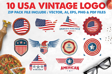 USA Vintage Badge Logos