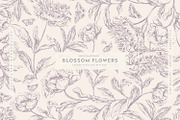 Subtle Hand Drawn Blossom Flowers, a Wallpaper Graphic by MalyskaStudio (Thumbnail 1 of 10)