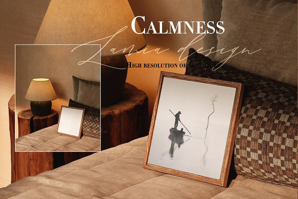 Calmness room & Frame Mockups SQUARE, a Household Mockup by LAMIA DESIGN (Photo 8 of 9)