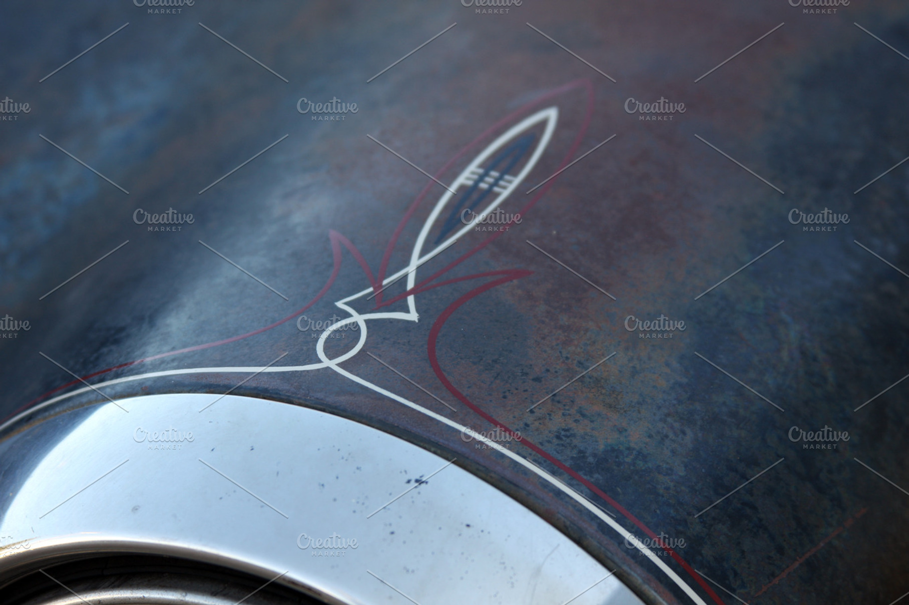 Hot Rod Pinstriping on Patina Car, a Transportation Photo by Whipps Industries