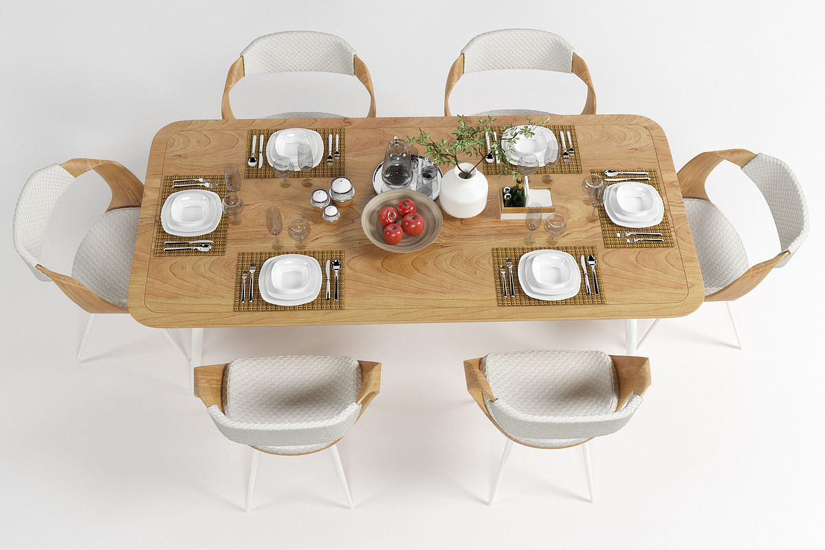 Dining furniture set 1504, a Furniture 3D Model by inDahouze (Photo 4 of 10)