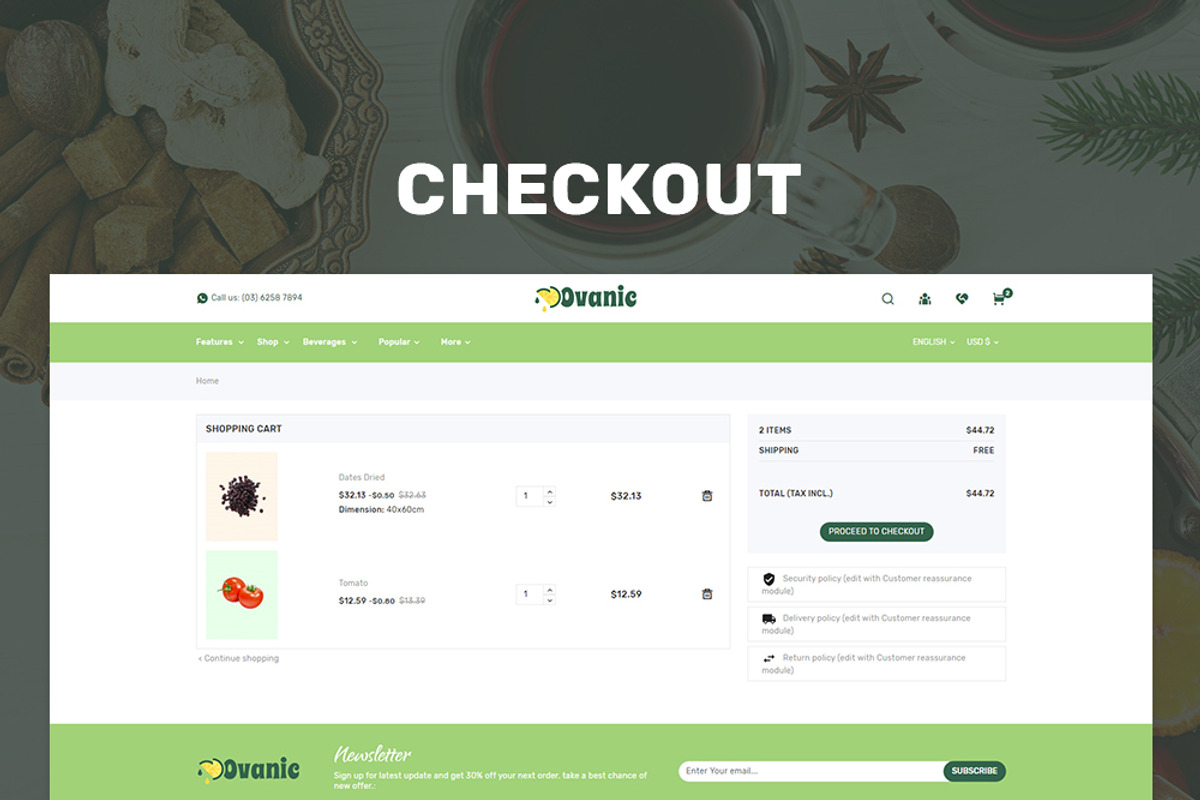 Ovanic - Organic & Food PrestaShop, a Bootstrap Template by Pichforest Studio (Photo 4 of 14)