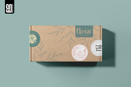 Rectangular Box with Stickers Mockup, a Packaging Mockup by SD Mockup